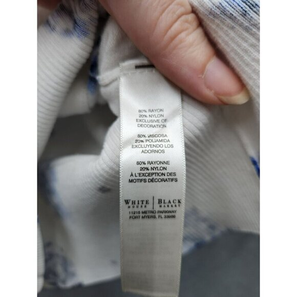 White House Black Market S Womens Floral & Polka Dot Button-Up Cardigan - Blue & - Picture 4 of 7